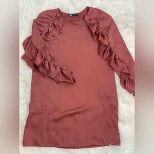 Zara Mauve Ruffle Dress CB239